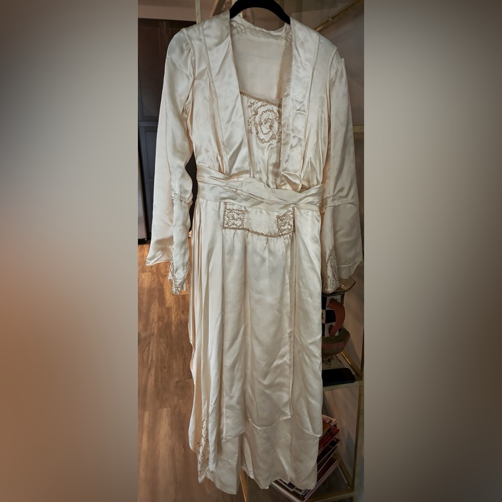 Vintage Bridal Edwardian Silk Wedding Dress
